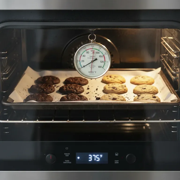 Oven thermometer showing temperature accuracy testing for precise calibration